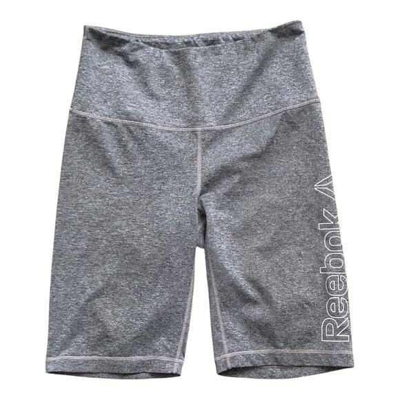 REEBOK Womens Size Small Gray Athletic Gym Workout Bike Bermuda Shorts - Picture 1 of 6